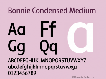 Bonnie Condensed Medium Version 1.300图片样张