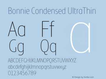 Bonnie Condensed UltraThin Version 1.300图片样张