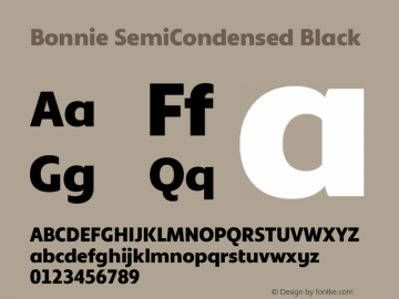 Bonnie SemiCondensed Black Version 1.300图片样张