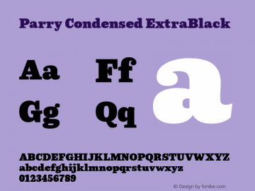 Parry Condensed ExtraBlack Version 1.200图片样张