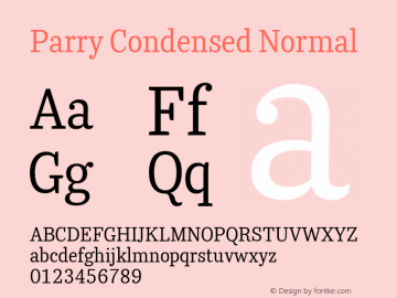 Parry Condensed Normal Version 1.200图片样张