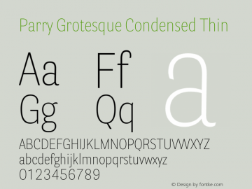 Parry Grotesque Condensed Thin Version 1.200图片样张
