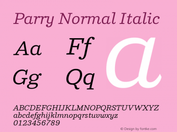Parry Normal Italic Version 2.000图片样张