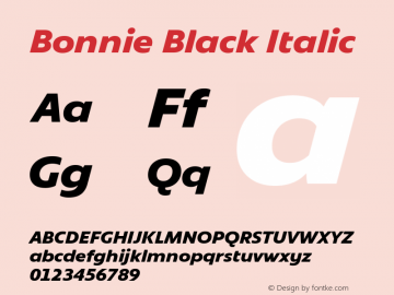 Bonnie Black Italic Version 1.400图片样张