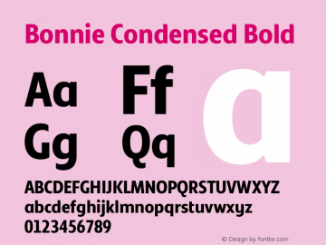 Bonnie Condensed Bold Version 1.400图片样张