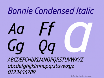 Bonnie Condensed Italic Version 1.400图片样张