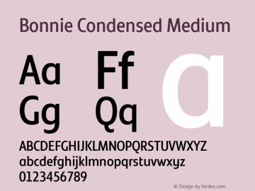 Bonnie Condensed Medium Version 1.400图片样张