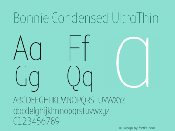 Bonnie Condensed UltraThin Version 1.400图片样张