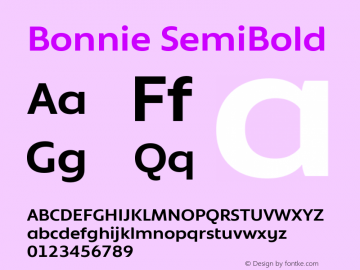 Bonnie SemiBold Version 1.400图片样张