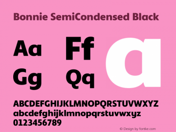 Bonnie SemiCondensed Black Version 1.400图片样张