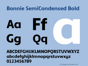 Bonnie SemiCondensed Bold Version 1.400图片样张