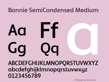 Bonnie SemiCondensed Medium Version 1.400图片样张