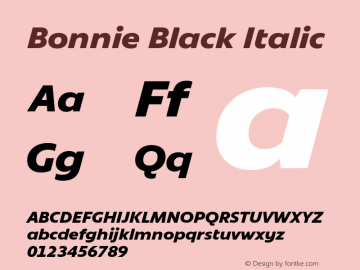 Bonnie Black Italic Version 1.400图片样张
