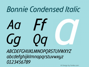 Bonnie Condensed Italic Version 1.400图片样张