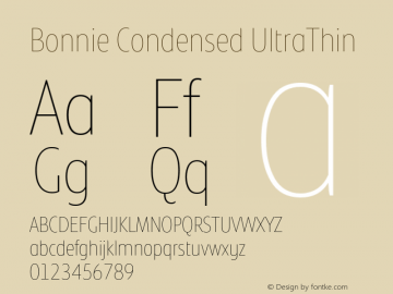 Bonnie Condensed UltraThin Version 1.400图片样张