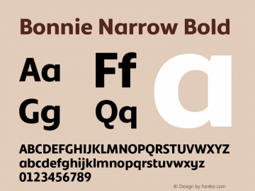 Bonnie Narrow Bold Version 1.400图片样张