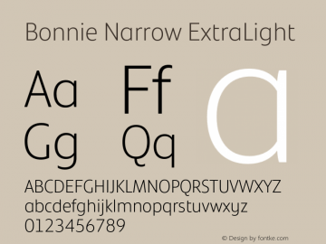 Bonnie Narrow ExtraLight Version 1.400图片样张