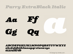 Parry-ExtraBlackItalic Version 2.001图片样张