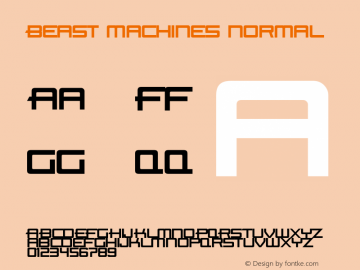 Beast Machines Normal Unknown Font Sample