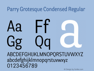 ParryGrotesque-CondensedRegular Version 1.200图片样张