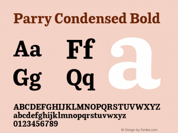 Parry Condensed Bold Version 1.200图片样张