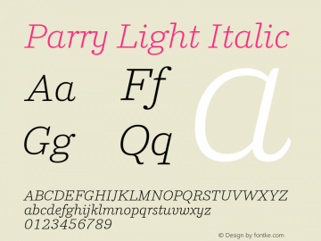 Parry Light Italic Version 2.004图片样张