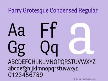 Parry Grotesque Condensed Regular Version 1.200图片样张