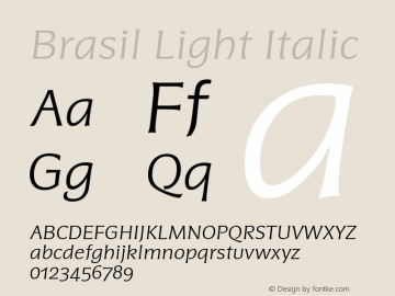 Brasil Light Italic Version 2.001图片样张