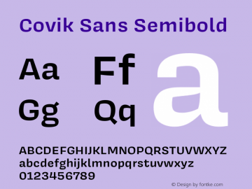 Covik Sans Semibold Version 1.000;PS 1.000;hotconv 16.6.54;makeotf.lib2.5.65590图片样张