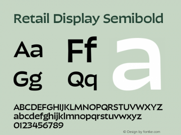 Retail Display Semibold Version 1.000;PS 0.0;hotconv 16.6.54;makeotf.lib2.5.65590图片样张