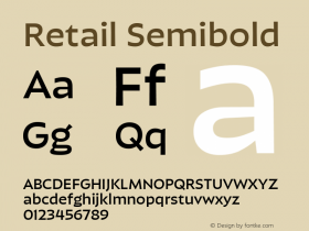 Retail Semibold Version 1.000;PS 0.0;hotconv 16.6.54;makeotf.lib2.5.65590图片样张