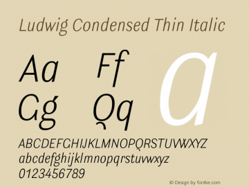 Ludwig Condensed Thin Italic Version 3.001图片样张