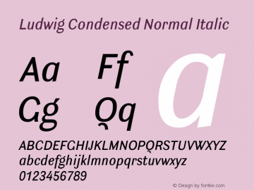 Ludwig Condensed Normal Italic Version 3.001图片样张