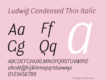 Ludwig Condensed Thin Italic Version 3.001图片样张