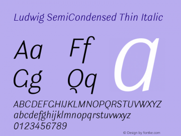 Ludwig SemiCondensed Thin Italic Version 3.001图片样张
