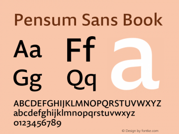 Pensum Sans Book Version 1.000;PS 1.0;hotconv 1.0.88;makeotf.lib2.5.647800图片样张