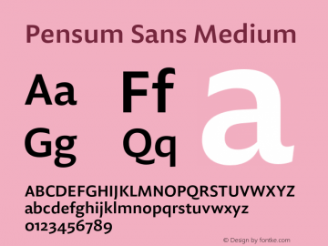 Pensum Sans Medium Version 1.000;PS 1.0;hotconv 1.0.88;makeotf.lib2.5.647800图片样张