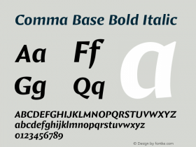 Comma Base Bold Italic Version 1.001图片样张