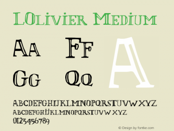 LOlivier Medium Version 001.000 Font Sample