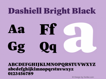 Dashiell Bright Black Version 1.110;hotconv 1.0.109;makeotfexe 2.5.65596图片样张