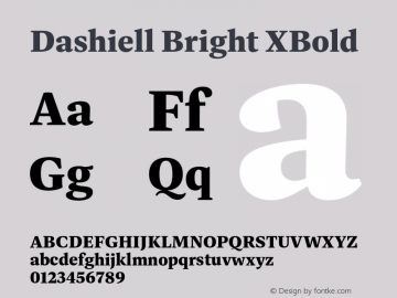 Dashiell Bright XBold Version 1.110;hotconv 1.0.109;makeotfexe 2.5.65596图片样张