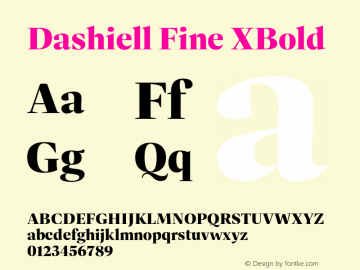 Dashiell Fine XBold Version 1.110;hotconv 1.0.109;makeotfexe 2.5.65596图片样张