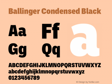 Ballinger Condensed Black Version 1.100;hotconv 1.0.109;makeotfexe 2.5.65596图片样张