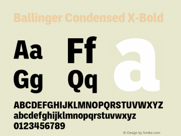 Ballinger Condensed X-Bold Version 1.100;hotconv 1.0.109;makeotfexe 2.5.65596图片样张