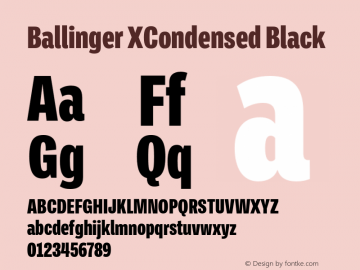 Ballinger XCondensed Black Version 1.100;hotconv 1.0.109;makeotfexe 2.5.65596图片样张