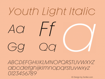 Youth Light Italic Version 1.000图片样张