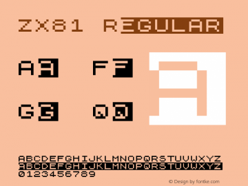 ZX81 Regular 001.000 Font Sample