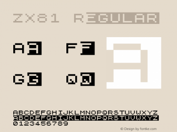 ZX81 Regular 001.000 Font Sample