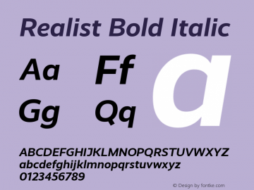Realist Bold Italic Version 2.204图片样张