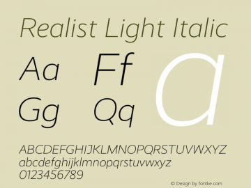 Realist Light Italic Version 2.204图片样张